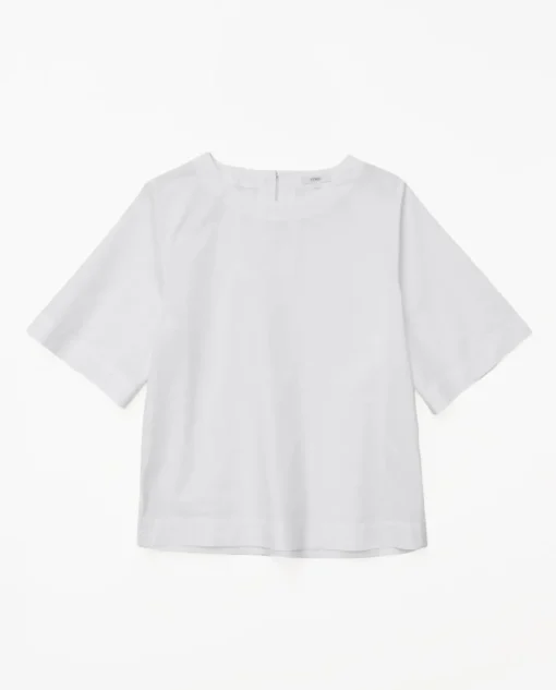 YERSE Blusa de popelín blanco Best