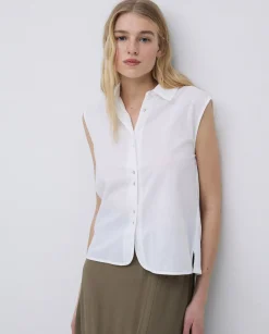 YERSE Camisa bimateria voile blanco Discount