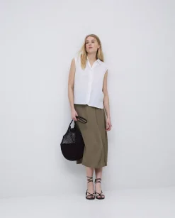 YERSE Camisa bimateria voile blanco Discount