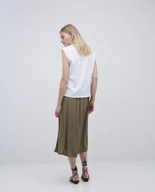 YERSE Camisa bimateria voile blanco Discount