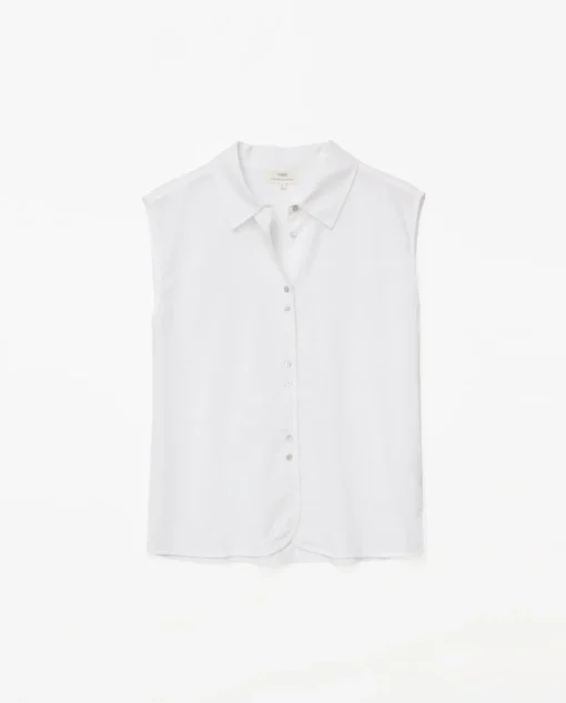 YERSE Camisa bimateria voile blanco Discount