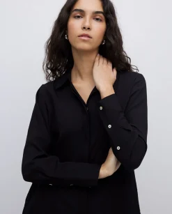 YERSE Camisa fluida viscosa negro Discount