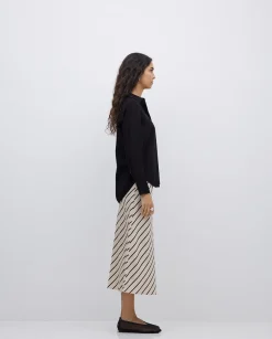 YERSE Camisa fluida viscosa negro Discount