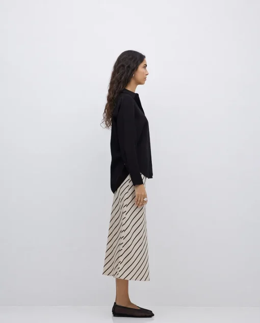YERSE Camisa fluida viscosa negro Discount