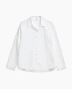 YERSE Camisa popelín algodón orgánico blanco Clearance