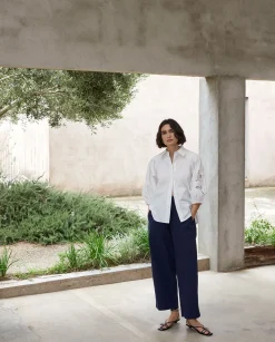 YERSE Camisa popelín puntillas blanco Sale