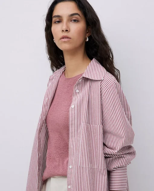 YERSE Camisa popelín rayas grante Sale