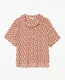 YERSE Camisa viscosa floral terracota Clearance