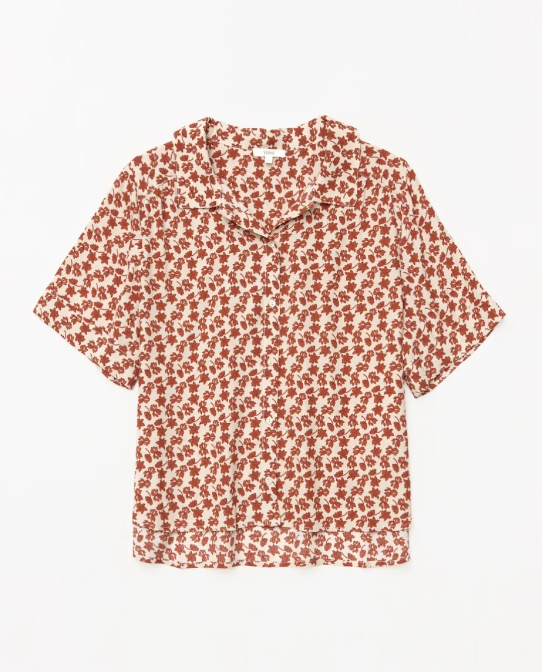 YERSE Camisa viscosa floral terracota Clearance