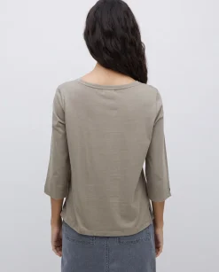 YERSE Camiseta básica 3/4 caqui Fashion