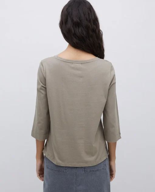YERSE Camiseta básica 3/4 caqui Fashion