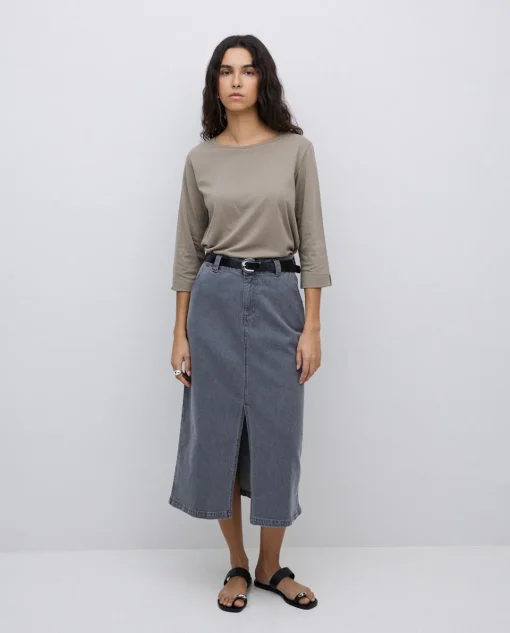 YERSE Camiseta básica 3/4 caqui Fashion