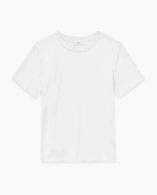 YERSE Camiseta básica cuello redondo blanco Best