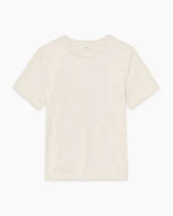 YERSE Camiseta básica cuello redondo beige Sale
