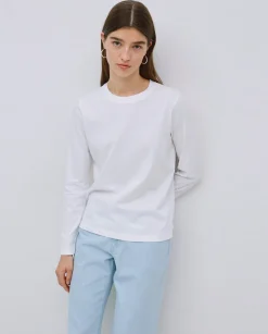 YERSE Camiseta básica manga larga blanco Best