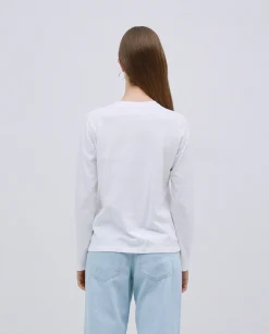 YERSE Camiseta básica manga larga blanco Best