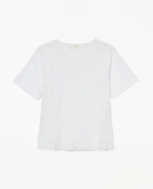 YERSE Camiseta detalle fruncidos blanco Online