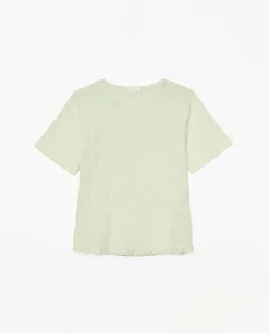 YERSE Camiseta detalle fruncidos verde aguamarina New
