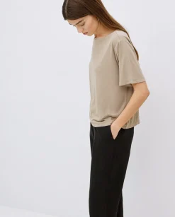 YERSE Camiseta holgada modal caqui Clearance