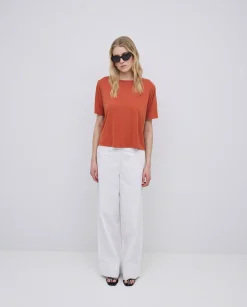 YERSE Camiseta holgada modal terracota Online