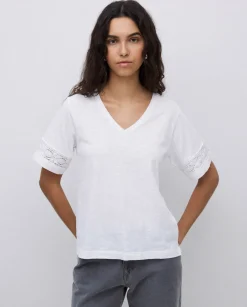YERSE Camiseta puntillas blanco New