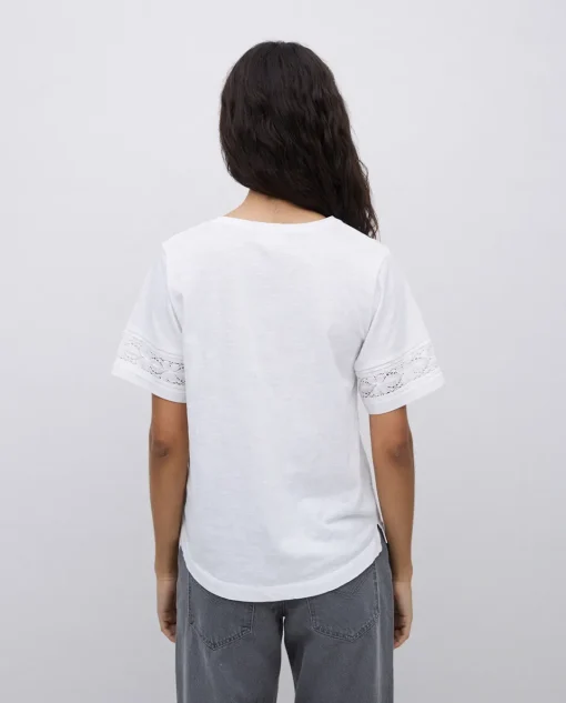 YERSE Camiseta puntillas blanco New