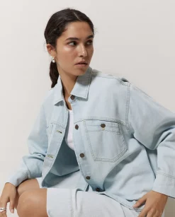 YERSE Cazadora vaquera bolsillos azul índigo New