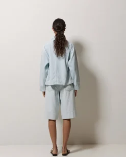 YERSE Cazadora vaquera bolsillos azul índigo New