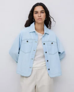 YERSE Cazadora vaquera bolsillos azul índigo New