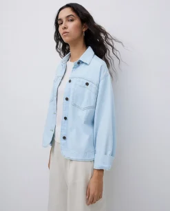 YERSE Cazadora vaquera bolsillos azul índigo New