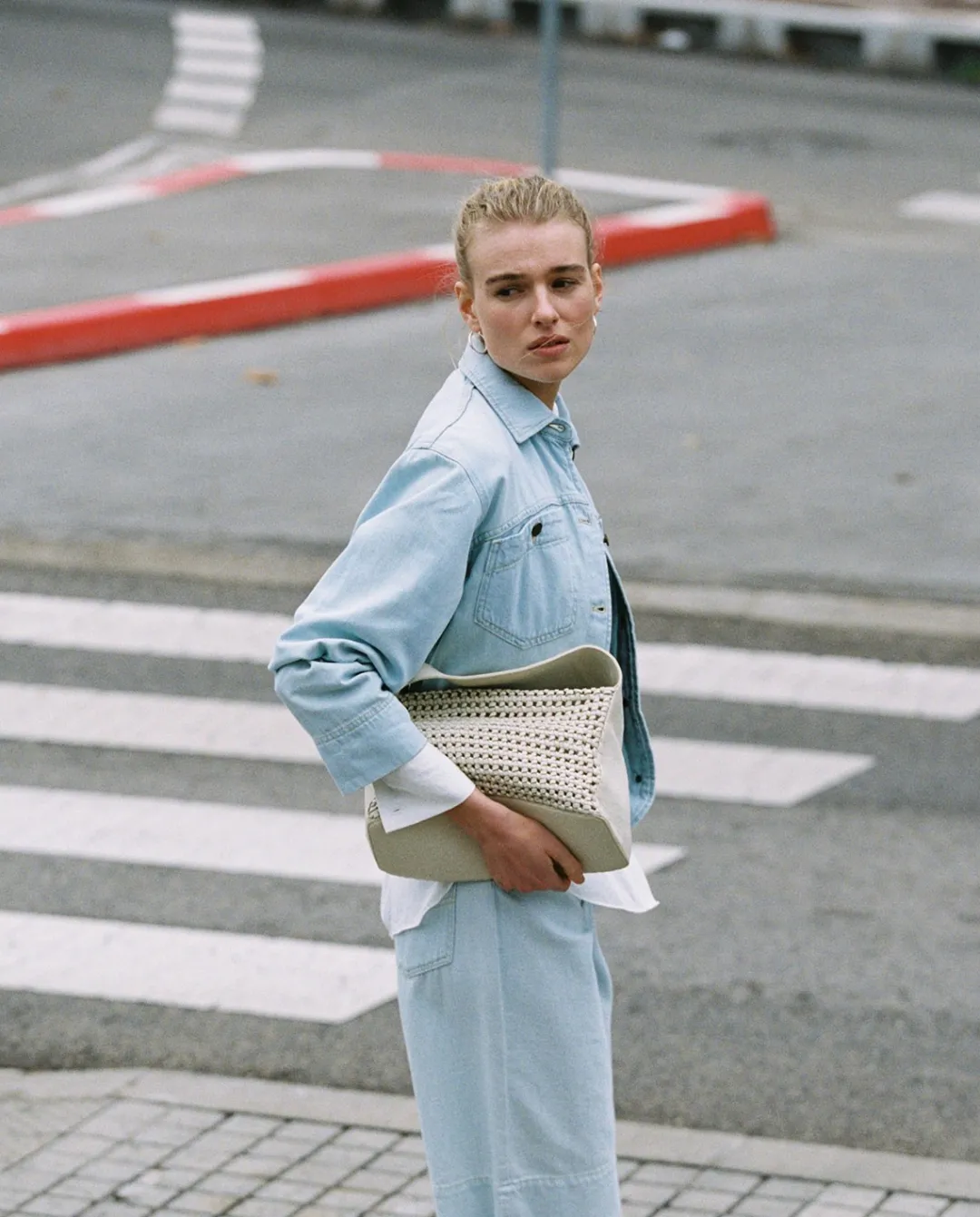 YERSE Cazadora vaquera bolsillos azul índigo New