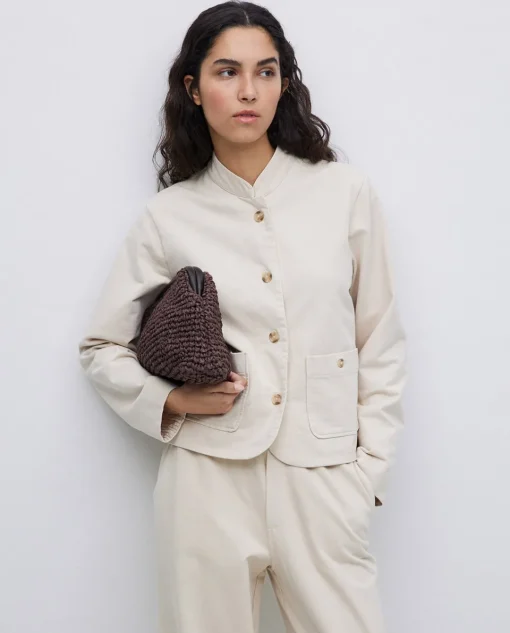 YERSE Chaqueta corta cuello mao beige Best
