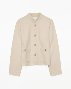 YERSE Chaqueta corta cuello mao beige Best