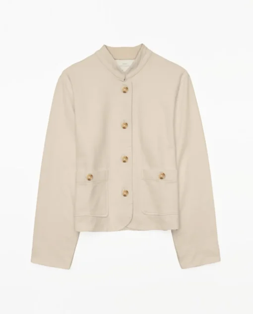 YERSE Chaqueta corta cuello mao beige Best