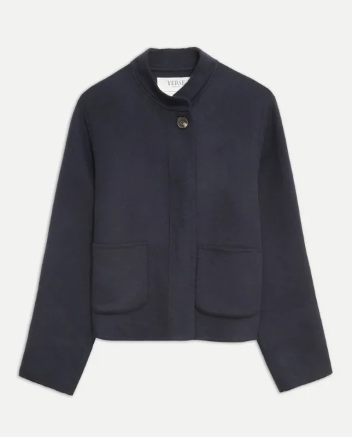 YERSE Chaqueta handmade tejido doble faz azul oscuro Fashion