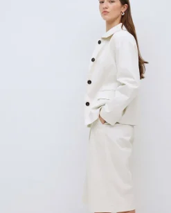 YERSE Chaqueta tejido gabardina blanco roto New