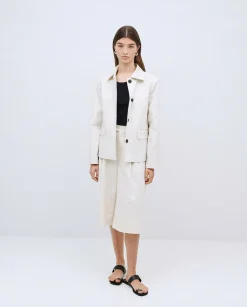 YERSE Chaqueta tejido gabardina blanco roto New