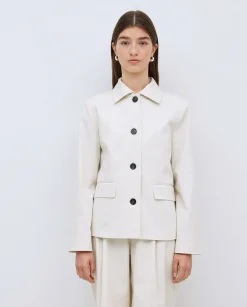 YERSE Chaqueta tejido gabardina blanco roto New