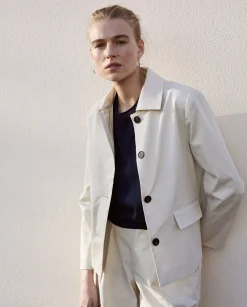 YERSE Chaqueta tejido gabardina blanco roto New