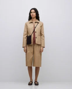 YERSE Chaqueta tejido gabardina camel Online