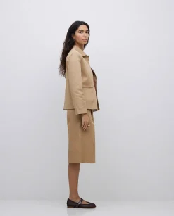 YERSE Chaqueta tejido gabardina camel Online