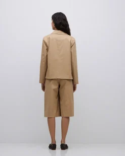 YERSE Chaqueta tejido gabardina camel Online