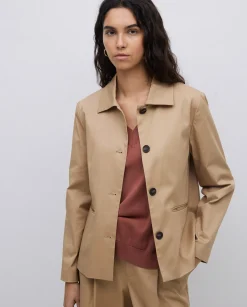 YERSE Chaqueta tejido gabardina camel Online