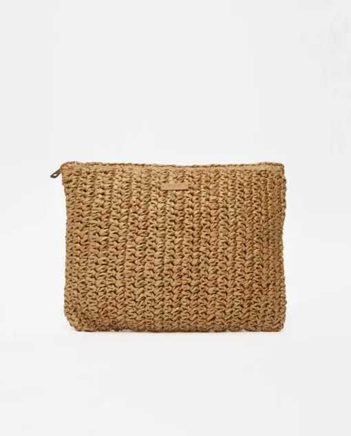 YERSE Clutch cremallera rafia natural Best