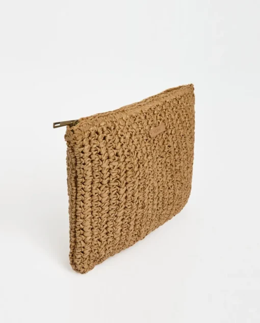 YERSE Clutch cremallera rafia natural Best