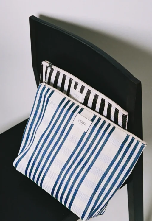 YERSE Clutch de rayas azul Online