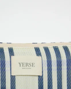YERSE Clutch de rayas azul Online