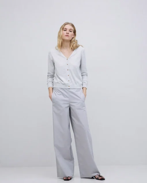 YERSE Cárdigan escote pico gris Fashion