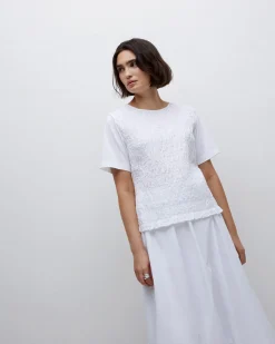 YERSE Falda globo popelín blanco Fashion