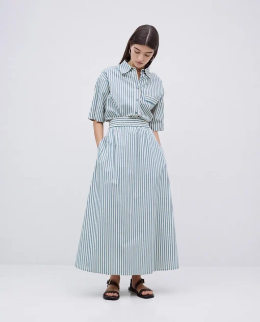 YERSE Falda midi rayas verde Fashion